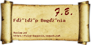 Fülöp Begónia névjegykártya