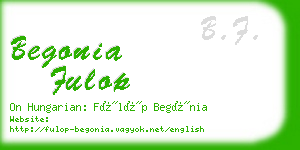 begonia fulop business card